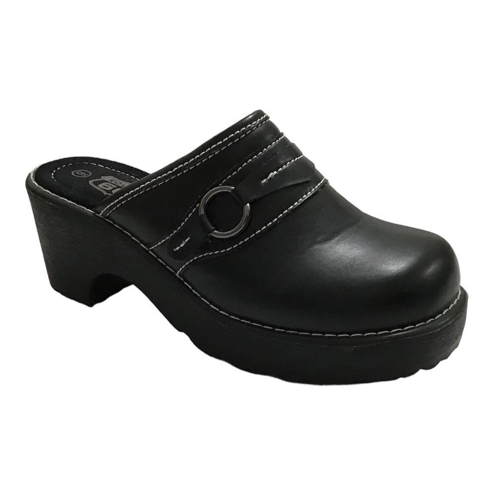 Route 66 Heel Mule Clog Slip On Shoe Black Y2K Clog Size 9 Vintage
